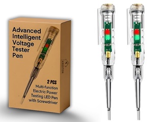 2 Pcs Voltage Tester Pen LED Electric Test Screwdriver